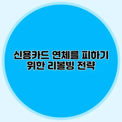 신용카드 연체를 피하기 위한 리볼빙 전략