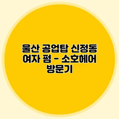 울산 공업탑 신정동 여자 펌 - 소호헤어 방문기