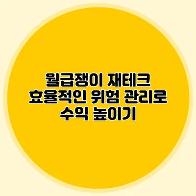 월급쟁이 재테크: 효율적인 위험 관리로 수익 높이기