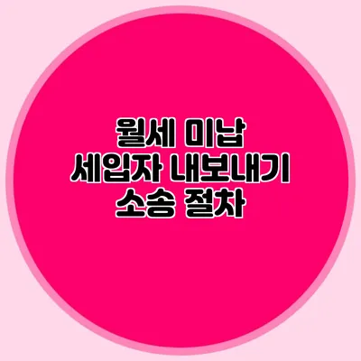 월세 미납 세입자 내보내기 소송 절차