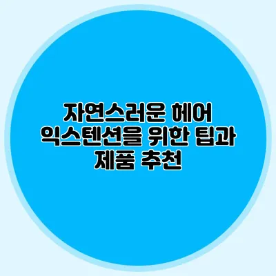 자연스러운 헤어 익스텐션을 위한 팁과 제품 추천