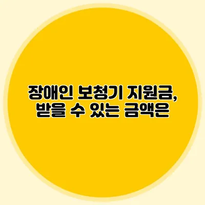 장애인 보청기 지원금, 받을 수 있는 금액은?