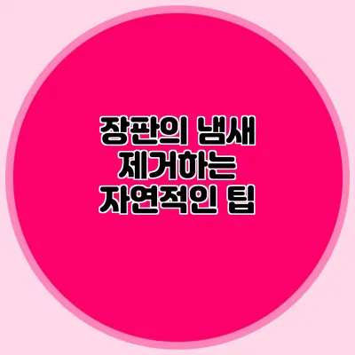 장판의 냄새 제거하는 자연적인 팁