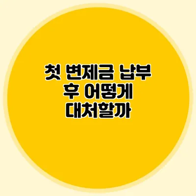 첫 변제금 납부 후 어떻게 대처할까?