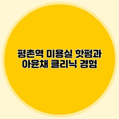 평촌역 미용실 핫펌과 아윤채 클리닉 경험