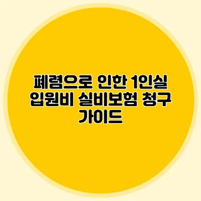 폐렴으로 인한 1인실 입원비 실비보험 청구 가이드