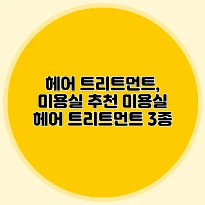 헤어 트리트먼트, 미용실 추천 미용실 헤어 트리트먼트 3종