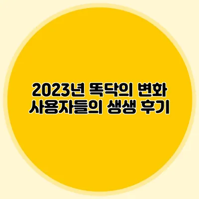 2023년 똑닥의 변화: 사용자들의 생생 후기