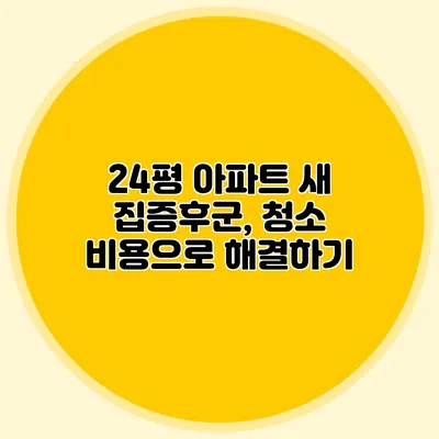 24평 아파트 새 집증후군, 청소 비용으로 해결하기