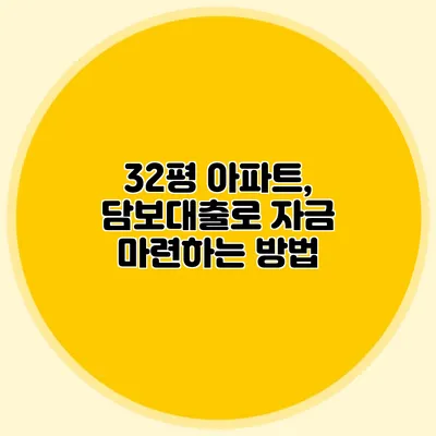 32평 아파트, 담보대출로 자금 마련하는 방법