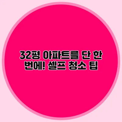 32평 아파트를 단 한 번에! 셀프 청소 팁