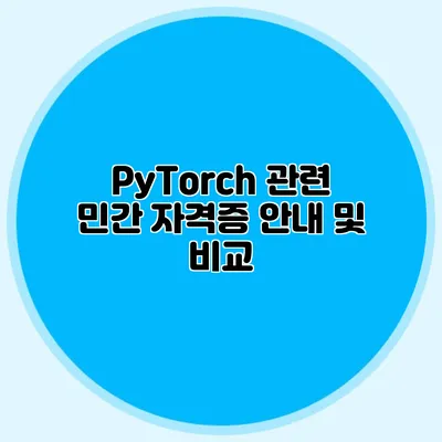 PyTorch 관련 민간 자격증 안내 및 비교