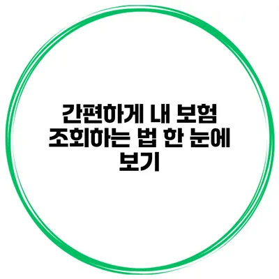 간편하게 내 보험 조회하는 법 한 눈에 보기