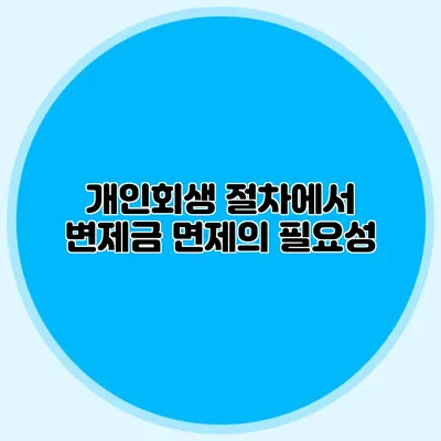 개인회생 절차에서 변제금 면제의 필요성