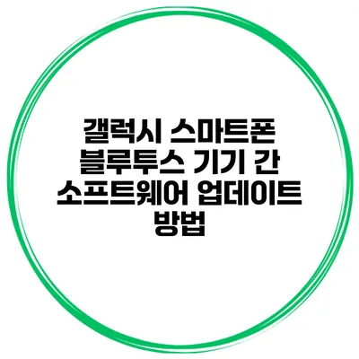 갤럭시 스마트폰 블루투스 기기 간 소프트웨어 업데이트 방법