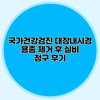 국가건강검진 대장내시경 용종 제거 후 실비 청구 후기