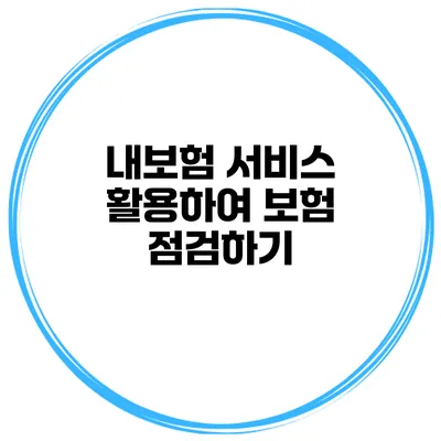 내보험 서비스 활용하여 보험 점검하기