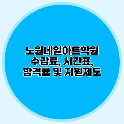 노원네일아트학원 수강료, 시간표, 합격률 및 지원제도