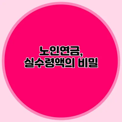 노인연금, 실수령액의 비밀