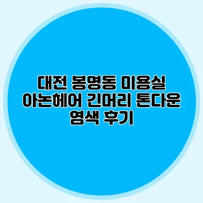 대전 봉명동 미용실 아논헤어 긴머리 톤다운 염색 후기