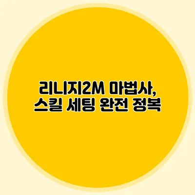 리니지2M 마법사, 스킬 세팅 완전 정복