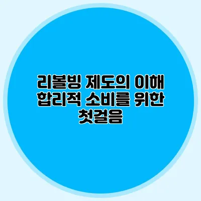 리볼빙 제도의 이해: 합리적 소비를 위한 첫걸음
