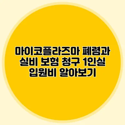 마이코플라즈마 폐렴과 실비 보험 청구: 1인실 입원비 알아보기