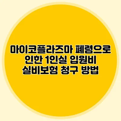 마이코플라즈마 폐렴으로 인한 1인실 입원비 실비보험 청구 방법