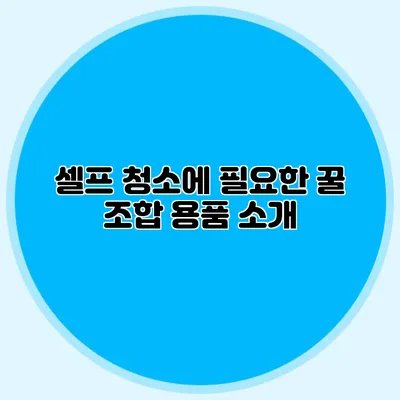 셀프 청소에 필요한 꿀 조합 용품 소개