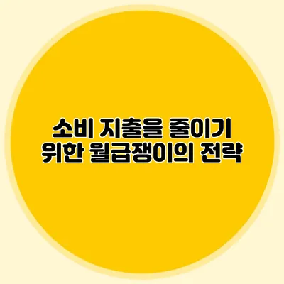 소비 지출을 줄이기 위한 월급쟁이의 전략