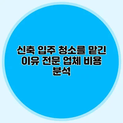 신축 입주 청소를 맡긴 이유: 전문 업체 비용 분석