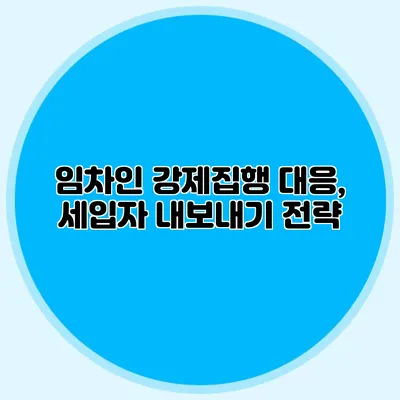 임차인 강제집행 대응, 세입자 내보내기 전략