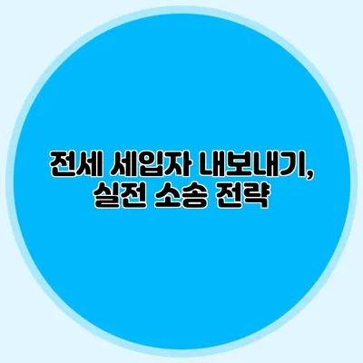 전세 세입자 내보내기, 실전 소송 전략
