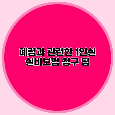 폐렴과 관련한 1인실 실비보험 청구 팁