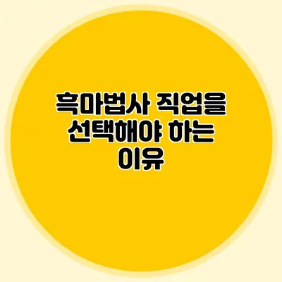 흑마법사 직업을 선택해야 하는 이유